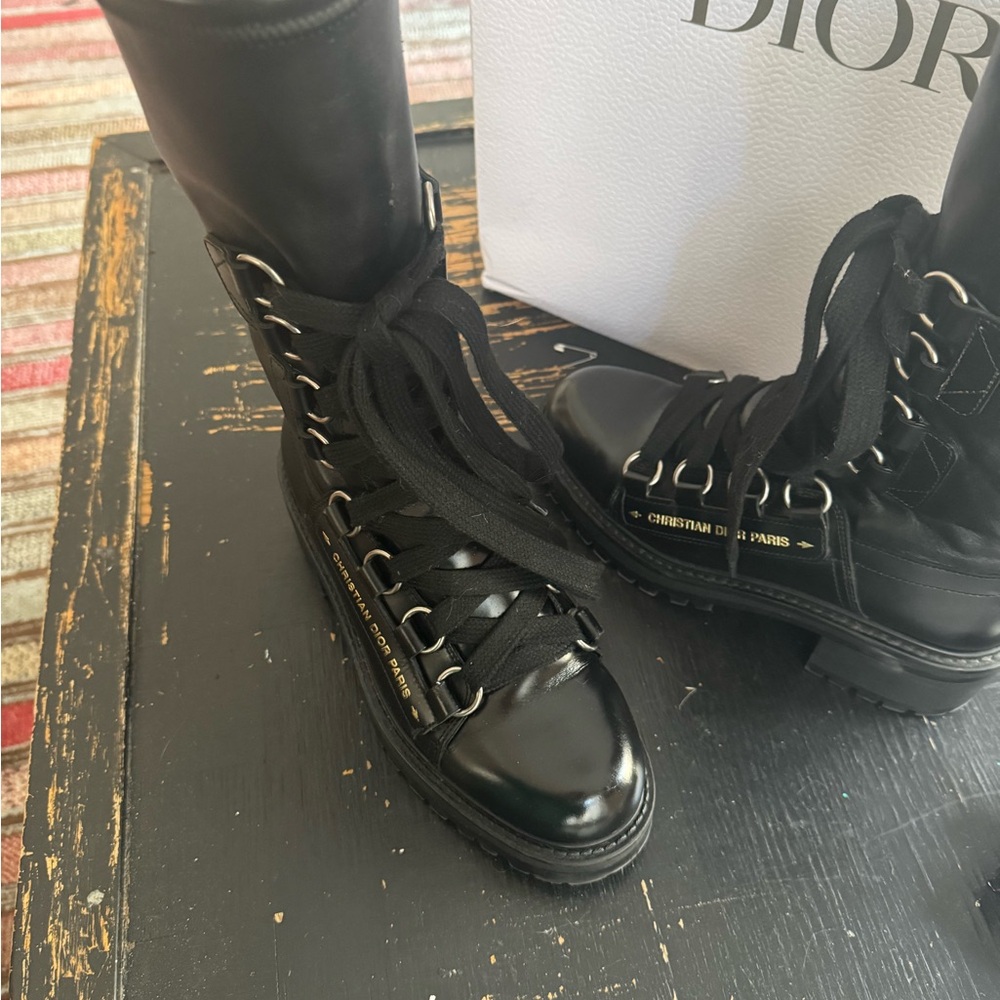 Christian Dior Black Combat Boots